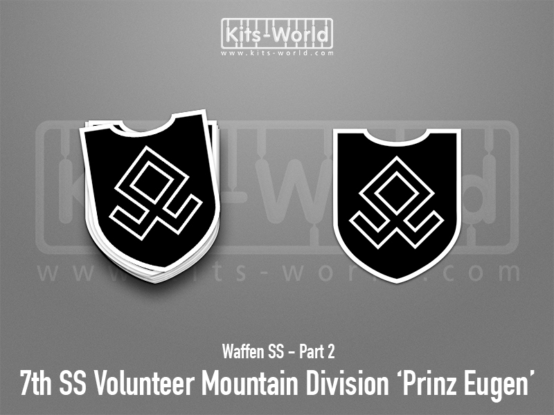 Kitsworld SAV Sticker - Waffen SS - 7th SS Volunteer Mountain Division 'Prinz Eugen' W:83mm x H:100mm/b> 
